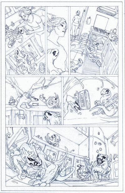 Dragons by the Yard #3, Page 4; pencils by Paola Amormino