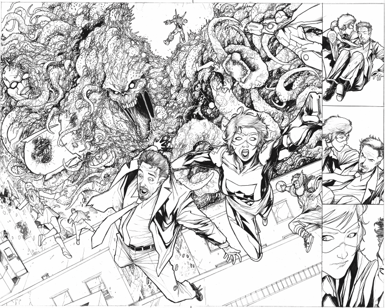 SUPER! #3, Page 16 & 17; pencils by Zack Dolan